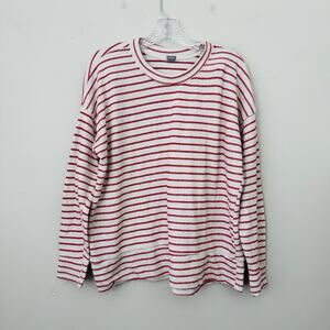 Aerie Red And White Striped Pullover Sweater Women’s Size M